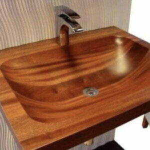 Прямоугольная деревянная раковина | Тик (RA210)